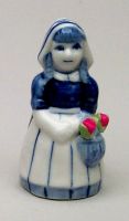 Figurine Dutch Girl with Tulips 2 inches tall