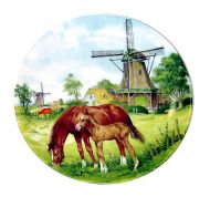 PLATE COLOR 9 INCH MILL WITH HORSES